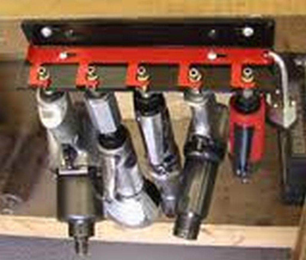 Lisle 49960 Air Tool Rack Steel Holds 5 Tools 10" Length Each